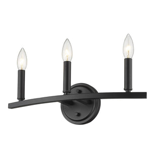 HomeRoots Three Light Matte Black Wall Sconce - Modern Minimalist Design for Ambient Lighting in Any Room 398440