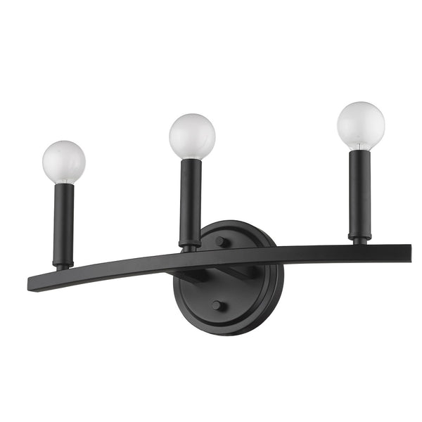 HomeRoots Three Light Matte Black Wall Sconce - Modern Minimalist Design for Ambient Lighting in Any Room 398440