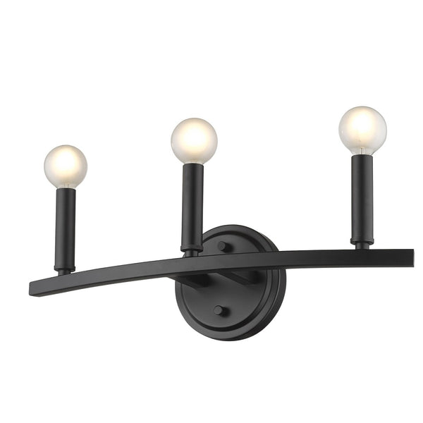 HomeRoots Three Light Matte Black Wall Sconce - Modern Minimalist Design for Ambient Lighting in Any Room 398440
