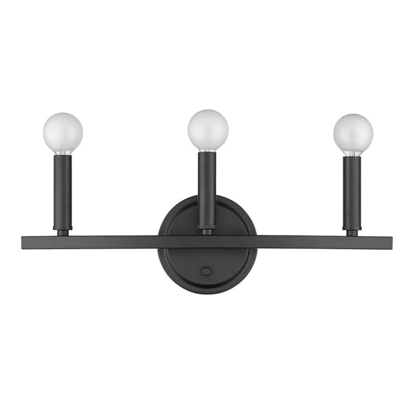 HomeRoots Three Light Matte Black Wall Sconce - Modern Minimalist Design for Ambient Lighting in Any Room 398440