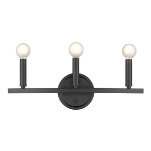 HomeRoots Three Light Matte Black Wall Sconce - Modern Minimalist Design for Ambient Lighting in Any Room 398440