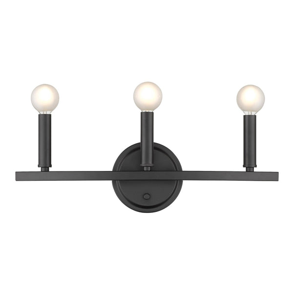 HomeRoots Three Light Matte Black Wall Sconce - Modern Minimalist Design for Ambient Lighting in Any Room 398440