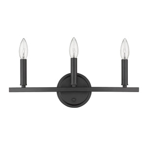 HomeRoots Three Light Matte Black Wall Sconce - Modern Minimalist Design for Ambient Lighting in Any Room 398440