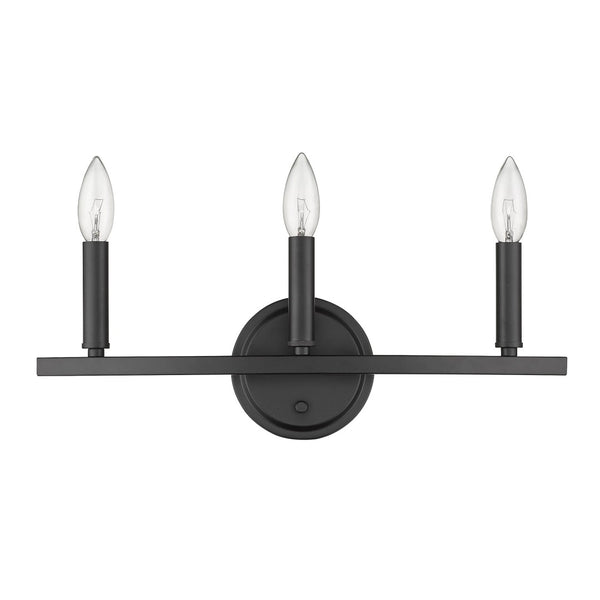 HomeRoots Three Light Matte Black Wall Sconce - Modern Minimalist Design for Ambient Lighting in Any Room 398440