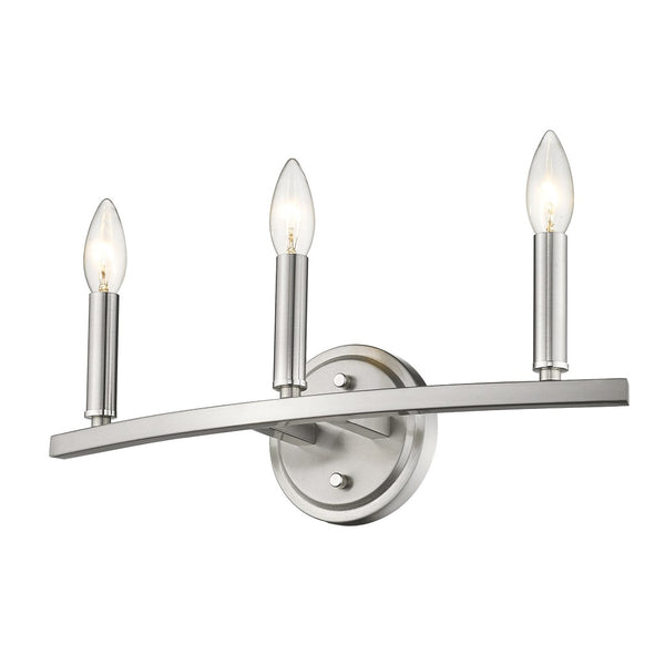 HomeRoots Three Light Silver Wall Sconce - Modern Minimalist Fixture for Bright, Customizable Lighting in Any Room 398441