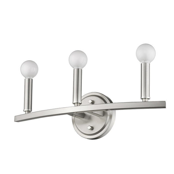 HomeRoots Three Light Silver Wall Sconce - Modern Minimalist Fixture for Bright, Customizable Lighting in Any Room 398441