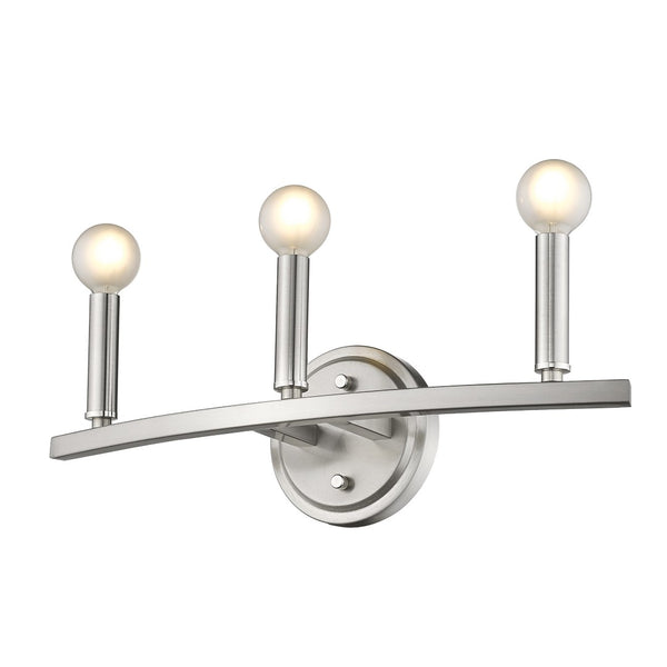 HomeRoots Three Light Silver Wall Sconce - Modern Minimalist Fixture for Bright, Customizable Lighting in Any Room 398441