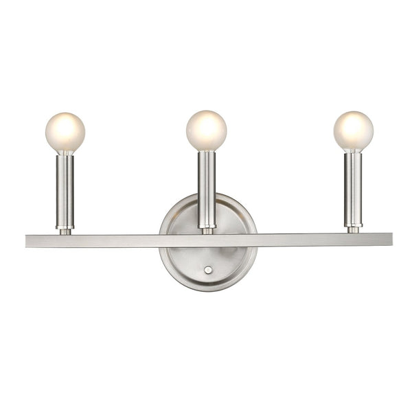 HomeRoots Three Light Silver Wall Sconce - Modern Minimalist Fixture for Bright, Customizable Lighting in Any Room 398441