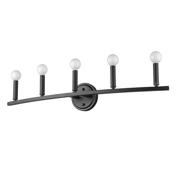 Homeroots Sawyer 5-light Matte Black Vanity   398442