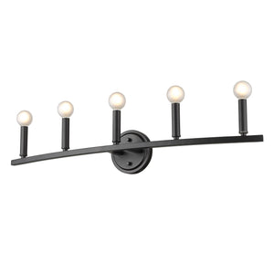 Homeroots Sawyer 5-light Matte Black Vanity   398442