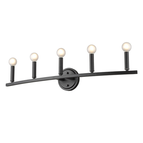 Homeroots Sawyer 5-light Matte Black Vanity   398442