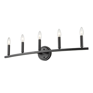 Homeroots Sawyer 5-light Matte Black Vanity   398442