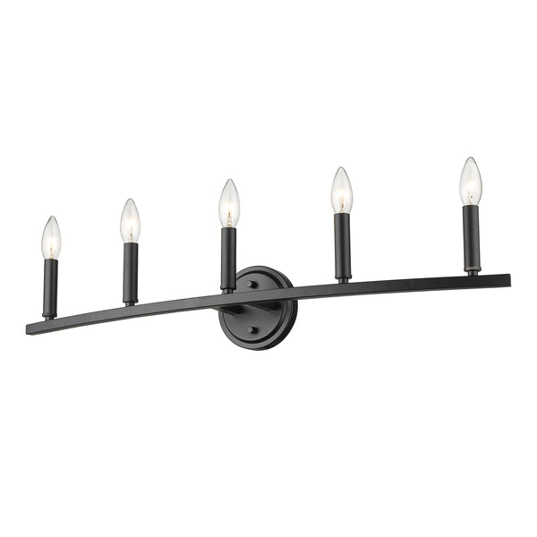 Homeroots Sawyer 5-light Matte Black Vanity   398442