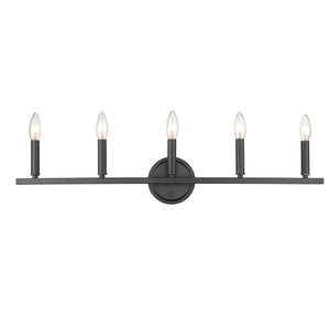 Homeroots Sawyer 5-light Matte Black Vanity   398442