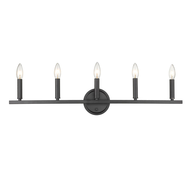 Homeroots Sawyer 5-light Matte Black Vanity   398442