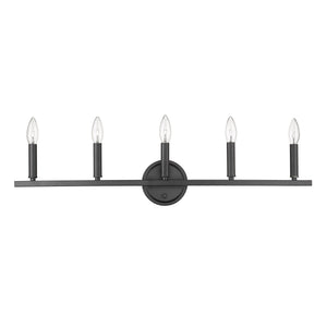 Homeroots Sawyer 5-light Matte Black Vanity   398442