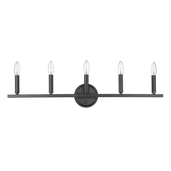 Homeroots Sawyer 5-light Matte Black Vanity   398442