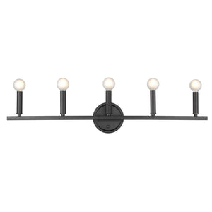 Homeroots Sawyer 5-light Matte Black Vanity   398442