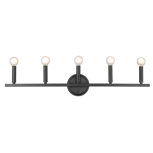 Homeroots Sawyer 5-light Matte Black Vanity   398442