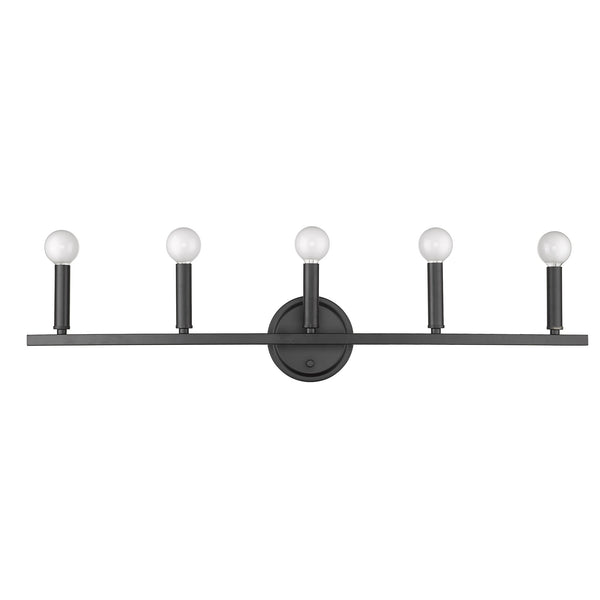 Homeroots Sawyer 5-light Matte Black Vanity   398442