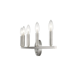 HomeRoots 7 Inch Metal Vanity Flush Mount Sconce Wall Light for Elegant Bathroom Lighting Decor Silver 398443