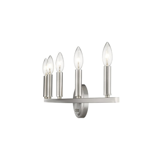HomeRoots 7 Inch Metal Vanity Flush Mount Sconce Wall Light for Elegant Bathroom Lighting Decor Silver 398443
