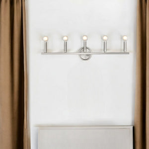 Homeroots Sawyer 5-light Satin Nickel Vanity   398443