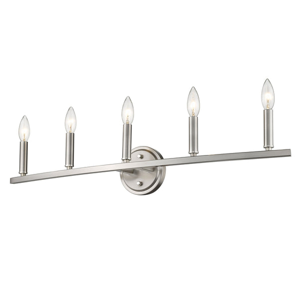 Homeroots Sawyer 5-light Satin Nickel Vanity   398443