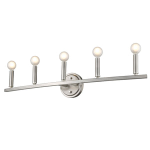 Homeroots Sawyer 5-light Satin Nickel Vanity   398443