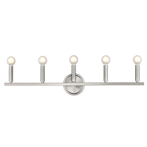 Homeroots Sawyer 5-light Satin Nickel Vanity   398443