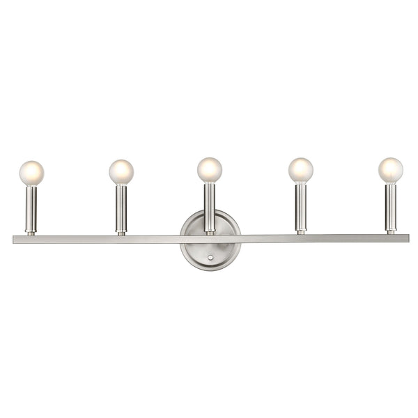 Homeroots Sawyer 5-light Satin Nickel Vanity   398443