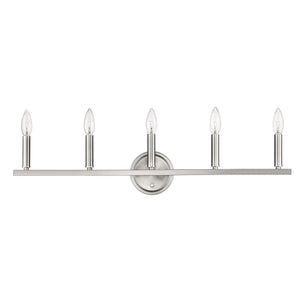 Homeroots Sawyer 5-light Satin Nickel Vanity   398443