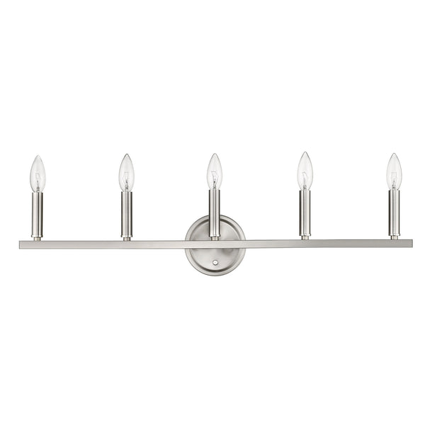 Homeroots Sawyer 5-light Satin Nickel Vanity   398443