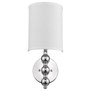 Homeroots Silver Chrome Wall Light With Linen Fabric Shade  Chrome 398449