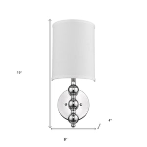 Homeroots Silver Chrome Wall Light With Linen Fabric Shade  Chrome 398449
