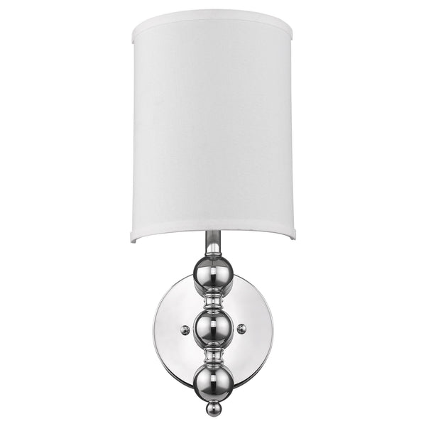 Homeroots Silver Chrome Wall Light With Linen Fabric Shade  Chrome 398449