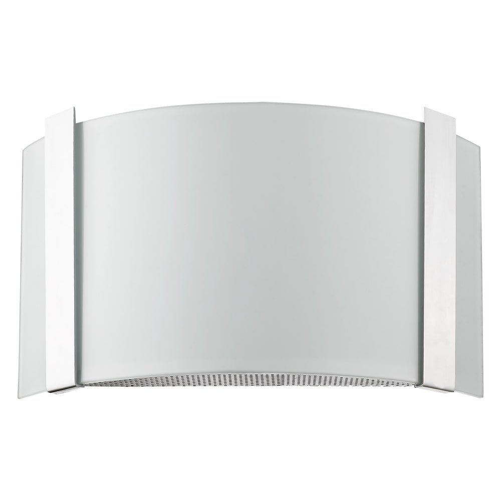 Homeroots Polished Chrome Wall Sconce With Frosted Glass Shade   398451