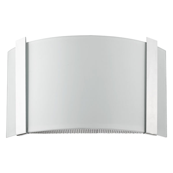 Homeroots Polished Chrome Wall Sconce With Frosted Glass Shade   398451