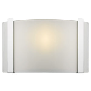 Homeroots Polished Chrome Wall Sconce With Frosted Glass Shade   398451