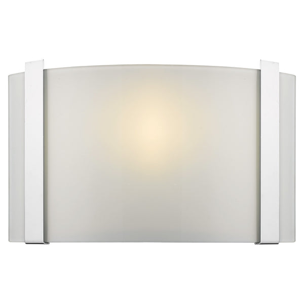 Homeroots Polished Chrome Wall Sconce With Frosted Glass Shade   398451