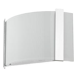 Homeroots Polished Chrome Wall Sconce With Frosted Glass Shade   398451