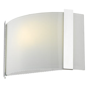 Homeroots Polished Chrome Wall Sconce With Frosted Glass Shade   398451