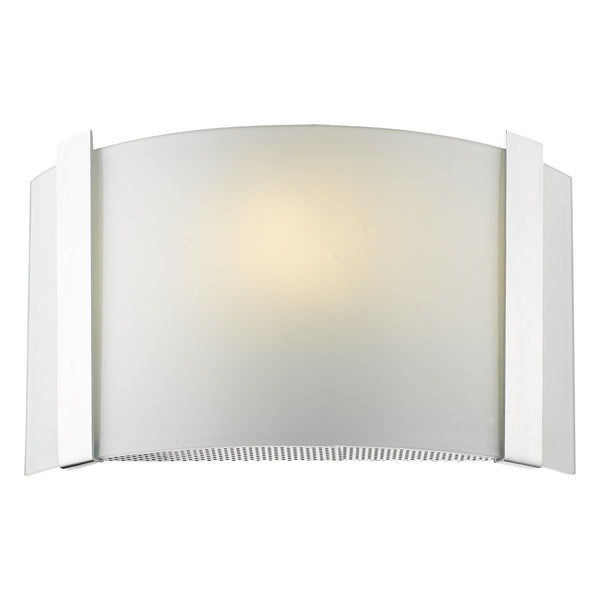 Homeroots Polished Chrome Wall Sconce With Frosted Glass Shade   398451