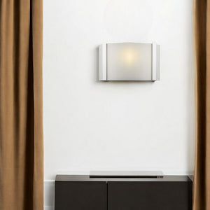 Homeroots Polished Chrome Wall Sconce With Frosted Glass Shade   398451