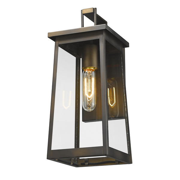Homeroots Burnished Bronze Contempo Elongated Outdoor Wall Light   398455