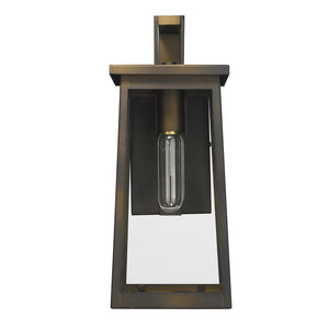 Homeroots Burnished Bronze Contempo Elongated Outdoor Wall Light   398455