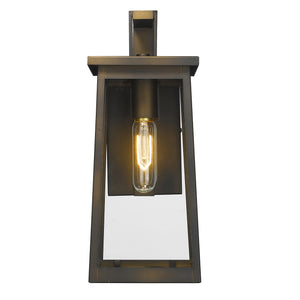 Homeroots Burnished Bronze Contempo Elongated Outdoor Wall Light   398455