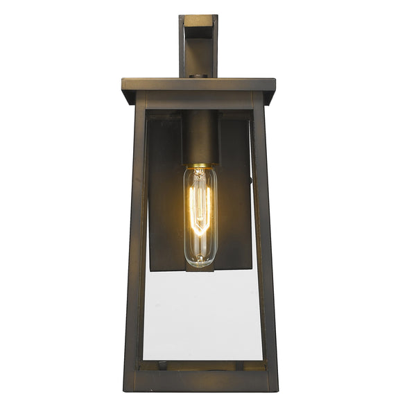 Homeroots Burnished Bronze Contempo Elongated Outdoor Wall Light   398455