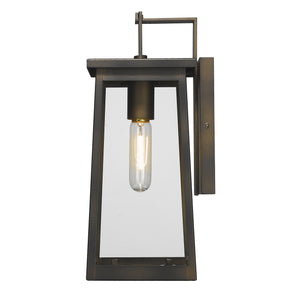 Homeroots Burnished Bronze Contempo Elongated Outdoor Wall Light   398455