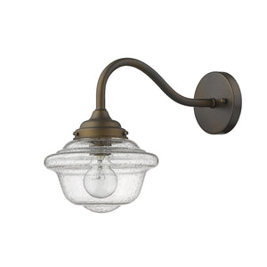 HomeRoots Burnished Bronze Vintage Schoolhouse Wall Light - Timeless Outdoor Illumination for Any Space 398460